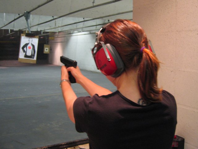 indoor shooting range train handgun